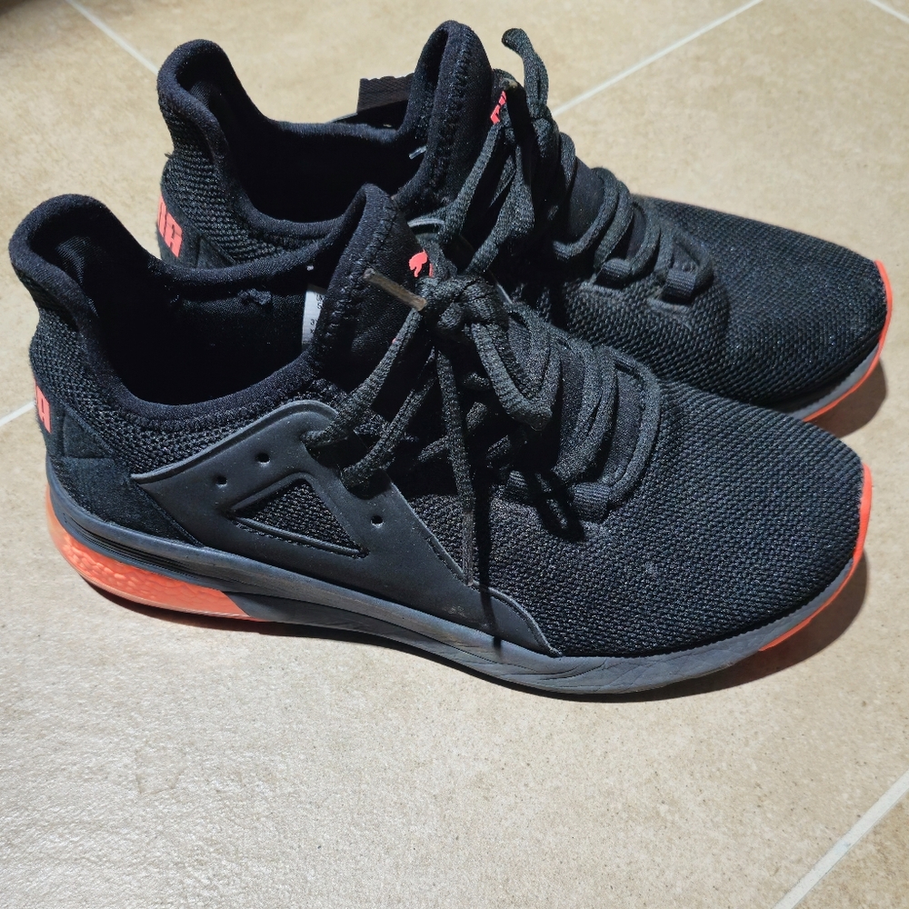 Puma Black and Red Athletic Shoes